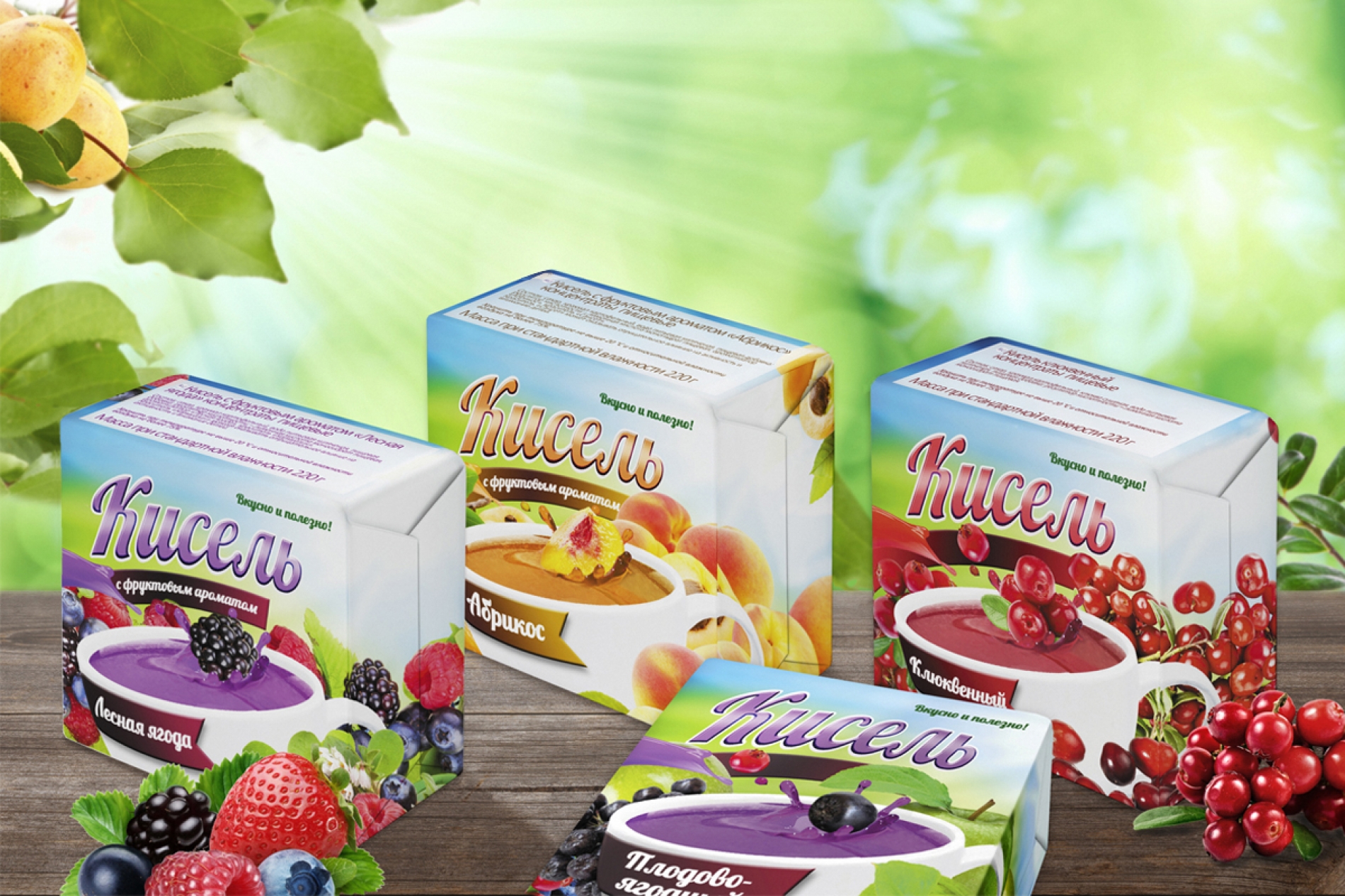 Разработка концепции дизайна упаковки киселей "Лидкон"