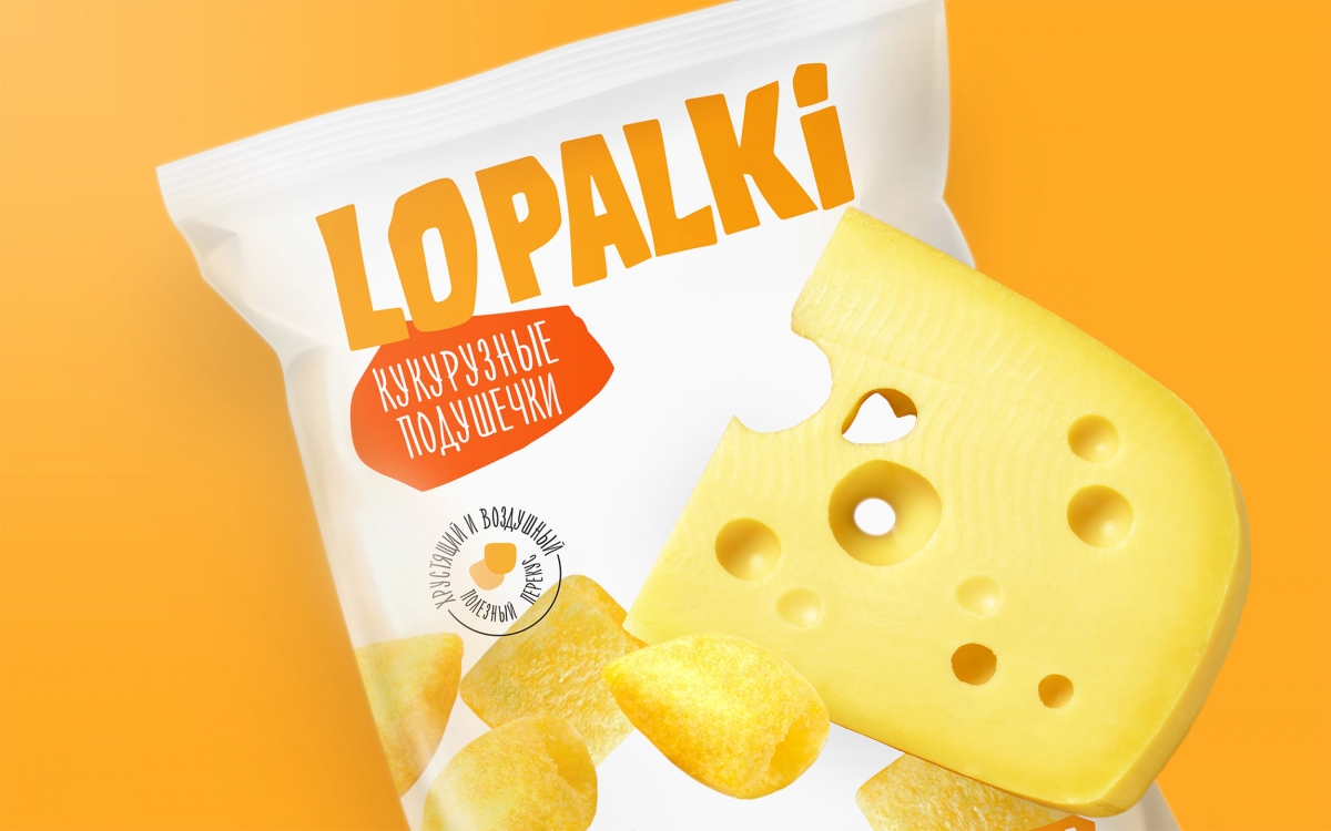 Дизайн упаковки кукурузных снэков "LOPALKI"