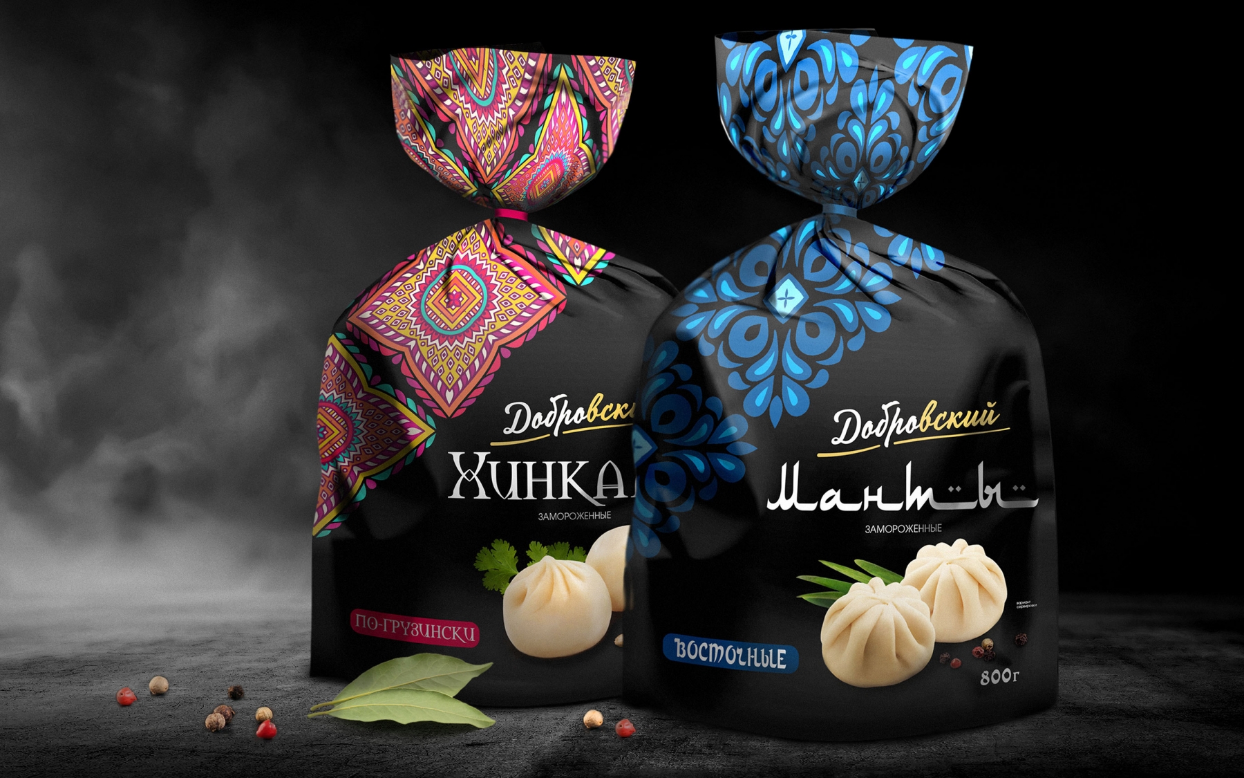 Дизайн упаковки хинкали и мантов