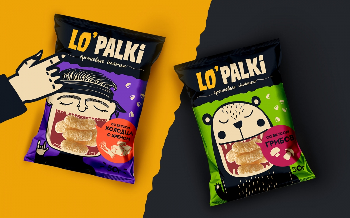 Разработка торговой марки "LO'PALKI" для гречневых снэков